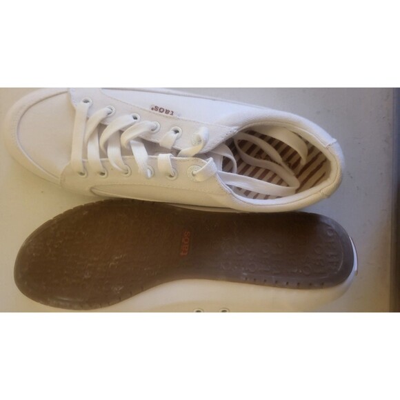 Taos Womens Moc Star Sneaker Size 9.5 White Canvas Lace Up Comfy Walking Shoe - Picture 6 of 6